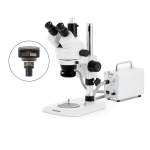 AmScope SM-1TNYY-30WR-14M3 SM-1 Series Industrial Inspection Zoom Trinocular Stereo Microscope 7X-135X w/ 30W LED Fiber Optic Ring Light and 14MP USB 3.0 C-mount Camera on Pillar Stand w/ Small Base (5)