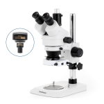 AmScope SM-1TNY-80S-20MBI3 SM-1 Series Industrial Inspection Zoom Trinocular Stereo Microscope 7X-90X w/ 80 LED Compact Ring Light and 20MP USB 3.0 C-mount Camera on Pillar Stand w/ Small Base (5)