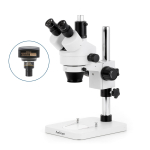 AmScope SM-1TS-56S-20MBI3 SM-1 Series Zoom Trinocular Stereo Microscope 7X-45X Magnification w/ 56 LED Compact Ring Light and 20MP USB 3.0 C-mount Camera on Pillar Stand (5)