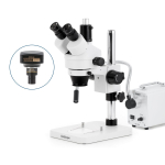 AmScope SM-1TSYY-30WS-20MBI3 SM-1 Series Zoom Trinocular Stereo Microscope 7X-135X w/ 30W LED Fiber Optic Single Gooseneck Light and 20MP USB 3.0 C-mount Camera on Pillar Stand (5)