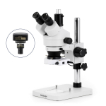 AmScope SM-1TSX-80S-14M3 SM-1 Series Zoom Trinocular Stereo Microscope 3.5X-45X Magnification w/ 80 LED Compact Ring Light and 14MP USB 3.0 C-mount Camera on Pillar Stand (5)