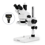 AmScope SM-1TS-FRL-18M3 SM-1 Series Zoom Trinocular Stereo Microscope 7X-45X Magnification w/ 8W Fluorescent Ring Light and 18MP USB 3.0 C-mount Camera on Pillar Stand (5)