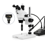 AmScope SM-1TSZZ-L6W-14M3 SM-1 Series Zoom Trinocular Stereo Microscope 3.5X-180X w/ 6W Dual-Gooseneck LED Illuminator and 14MP USB 3.0 C-mount Camera on Pillar Stand (5)