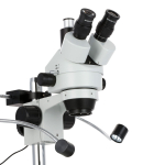 AmScope SM-1TS-8W 7X-45X Trinocular Stereo Zoom Microscope w/8W LED Dual Gooseneck Illuminator on Pillar Stand (5)