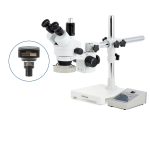 AmScope SM-3TY-80AM-3M3 SM-3 Series Zoom Trinocular Stereo Microscope 7X-90X w/ 80 LED Direction Variable Ring Light and 3MP USB 3.0 C-mount Camera on Single Arm Boom Stand (5)