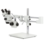 AmScope SM-4TZZ-FOR-HD22 Zoom Trinocular Stereo Microscope 3.5X-180X Magnification w/ 150W Halogen Ring Light and 2MP HDMI CMOS C-Mount Camera on Double Arm Boom Stand (10)