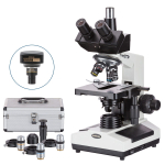 AmScope T390C-PCS-2MBI Phase-Contrast Biological Trinocular Compound Microscope 40X-2500X Magnification w/ 20W Halogen, 3D Mechanical Stage and 2MP USB 2.0 C-mount Camera (1)