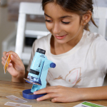 AmScope HH612 IQCrew 60X-120X Magnification Portable Battery Operated LED Kid's Handheld Microscope w/ Smartphone Mount, Slides and more (3)