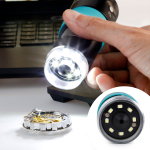 AmScope HHD1300-QSMS10 1.3 MP Professional Handheld Digital USB Microscopes w/ 10X-280X Magnification, LED Ring Illuminator, and Ball-Joint Stand (10)