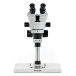 AmScope SM-1BY-FODR-9M SM-1 Series Zoom Binocular Stereo Microscope 7X-90X w/ 150W Halogen Dual Gooseneck & Ring Lights and 9MP USB 2.0 C-mount Camera on Pillar-stand w/ Large Base (8)