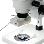 AmScope SM-1BS-48W Inspection and Dissecting Binocular Zoom Stereo Microscope 7X-45X Magnification on Compact Pillar Stand w/ 70-LED Ring Light (5)