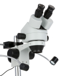 AmScope SM-1BS-8W 7X-45X Binocular Inspection and Dissecting Zoom Stereo Microscope w/8W LED Dual Gooseneck Illuminator on Compact Pillar Stand (6)