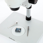 AmScope SM-1TZZ-80S-9M SM-1 Series Zoom Trinocular Stereo Microscope 3.5X-180X w/ 80 LED Compact Ring Light and 9MP USB 2.0 C-mount Camera on Pillar Stand w/ Extra Large Base Plate (10)