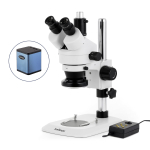 AmScope SM-1TNY-144A-AF2 SM-1 Series Industrial Inspection Zoom Trinocular Stereo Microscope 7X-90X w/ Multi-Zone 144 LED and 1080P 2MP HDMI Auto-focus Camera on Pillar Stand w/ Small Base (2)