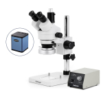 AmScope SM-1TSZZ-80M-AF2 SM-1 Series Zoom Trinocular Stereo Microscope 3.5X-180X w/ Heavy Duty 80 LED Ring Light and 1080P 2MP HDMI Auto-focus Camera on Pillar Stand (2)