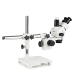 AmScope SM-3TYY-144A-HD4U Zoom Trinocular Stereo Microscope 7X-135X Magnification, SM-3 Series on Single Arm Boom Stand + Four-Zone 144-LED Ring Light + 4K 8MP HDMI Camera (4)