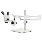 AmScope SM-4TZZ-FRL-HD22 Zoom Trinocular Stereo Microscope 3.5X-180X Magnification w/ 8W Fluorescent Ring Light and 2MP HDMI CMOS C-Mount Camera on Double Arm Boom Stand (11)