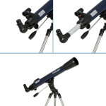 AmScope TLS-T70700B AmScope 35X-525X 70mm f/10 Refractor Telescope with 2-Section Altazimuth Tripod, Blue Finish (6)
