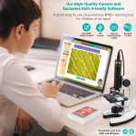 AmScope M40-BKI-PSI IQCrew Premium 85+ pc 120X-1200X Compound Microscope and Camera Kit w/Kid's Friendly Software and Insect Exploration Kit (4)