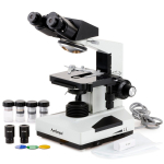 AmScope B490-LED-E Professional LED Biological Binocular Compound Microscope 40X-1000X Magnification w/ 3D Mechanical Stage and 1MP Camera (11)