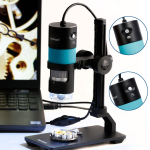 AmScope HHD1300-QSMS10 1.3 MP Professional Handheld Digital USB Microscopes w/ 10X-280X Magnification, LED Ring Illuminator, and Ball-Joint Stand (11)