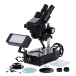 AmScope SH-2B-SL-DK SH-2 Series Jewelry Gem Binocular Stereo Microscope 10X-40X Magnification on Pillar Stand w/ Three Lights (5)