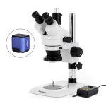 AmScope SM-1TNY-144A-AF2 SM-1 Series Industrial Inspection Zoom Trinocular Stereo Microscope 7X-90X w/ Multi-Zone 144 LED and 1080P 2MP HDMI Auto-focus Camera on Pillar Stand w/ Small Base (4)