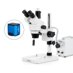 AmScope SM-1TSYY-30WS-AF1 SM-1 Series Zoom Trinocular Stereo Microscope 7X-135X w/ 30W LED Fiber Optic Single Gooseneck Light and 1080P HDMI Auto-focus Camera on Pillar Stand (4)