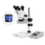 AmScope SM-1TSZZ-80AM-AF2 SM-1 Series Zoom Trinocular Stereo Microscope 3.5X-180X w/ 80 LED Direction Variable Ring Light and 1080P 2MP HDMI Auto-focus Camera on Pillar Stand (4)