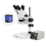 AmScope SM-1TSZZ-80M-AF2 SM-1 Series Zoom Trinocular Stereo Microscope 3.5X-180X w/ Heavy Duty 80 LED Ring Light and 1080P 2MP HDMI Auto-focus Camera on Pillar Stand (4)
