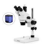 AmScope SM-1TSY-64S-AF1 SM-1 Series Zoom Trinocular Stereo Microscope 7X-90X Magnification w/ 64 LED Compact Ring Light and 1080P HDMI Auto-focus Camera on Pillar Stand (4)