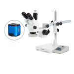 AmScope SM-3NTPY-80AM-AF2 SM-3 Series Simul-Focal Lockable Zoom Trinocular Stereo Microscope 7X-90X w/ 80 LED Direction Variable Ring Light and 1080P 2MP HDMI Auto-focus Camera on Single Arm Boom Stand (4)