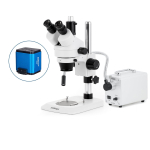 AmScope SM-1TNZ-30WS-AF2 SM-1 Series Industrial Inspection Zoom Trinocular Stereo Microscope 3.5X-90X w/ 30W LED Fiber Optic Single Gooseneck Light and 1080P 2MP HDMI Auto-focus Camera on Pillar Stand w/ Small Base (6)