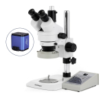 AmScope SM-1TNYY-80AM-AF25 SM-1 Series Industrial Inspection Zoom Trinocular Stereo Microscope 7X-135X w/ 80 LED Direction Variable Ring Light and 1080P 5MP HDMI Auto-focus Camera on Pillar Stand w/ Small Base (6)