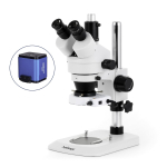 AmScope SM-1TNX-80S-AF25 SM-1 Series Industrial Inspection Zoom Trinocular Stereo Microscope 3.5X-45X w/ 80 LED Compact Ring Light and 1080P 5MP HDMI Auto-focus Camera on Pillar Stand w/ Small Base (6)