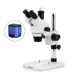 AmScope SM-1TSY-64S-AF1 SM-1 Series Zoom Trinocular Stereo Microscope 7X-90X Magnification w/ 64 LED Compact Ring Light and 1080P HDMI Auto-focus Camera on Pillar Stand (6)
