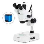 AmScope SM-2TP-HD2 SM-2 Series Simul-Focal Zoom Trinocular Stereo Microscope 7X-45X Magnification w/ Dual Halogen Lights and 2MP HDMI CMOS C-Mount Camera (1)