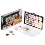 AmScope RK-GCF9 Gemological Science Kit W/ 9 Rock Specimens (3 Gemstones, 3 Crystals, 3 Fossils All in 1 Box) and Extra Slots for DIY Rock Collection (0)
