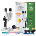 AmScope SE102Z-BKI-INST23-E SE102 Series Portable Stereo Microscope 20X-50X Magnification w/ Deluxe 6pc 3D Insect Specimen Kits, Nat Geo Insect Book and Optional Digital Camera (7)