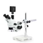 AmScope SM-3TY-80S-HD42 Zoom Trinocular Stereo Microscope 7X-90X Magnification, SM-3 Series on Single Arm Boom Stand + 80-LED Ring Light + Back-Illuminated 8MP HDMI/WiFi/LAN Camera (1)