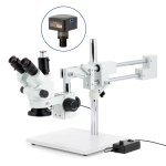 AmScope SM-4NTPX-144-3M SM-4 Series Trinocular Stereo Microscope 3.5X-45X Magnification with 144 LED Ring Light and 3MP USB 2.0 (6)