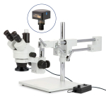 AmScope SM-4TPX-144-20M3 SM-4T Series Trinocular Simul-Focal Zoom Stereo Microscope 3.5X-45X Magnification with 144 LED Ring Light and 20MP USB 3.0 (6)