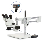AmScope SM-4NTP-144A SM-4 Series Simul-Focal Lockable Zoom Trinocular Stereo Microscope 7X-45X Magnification with 144 LED (6)