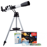AmScope TKVB-60700-BJPSS-SWCH Kid's Telescope Space Watcher Series featuring 35X-350X 700x60mm Kid's Telescope, 200-Piece Solar System Puzzle (5)
