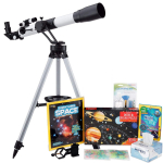 AmScope TKVB-60700-BJPSS-SWCH Kid's Telescope Space Watcher Series featuring 35X-350X 700x60mm Kid's Telescope, 200-Piece Solar System Puzzle (8)