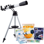 AmScope TKVB-60700-BJPSS-SWCH Kid's Telescope Space Watcher Series featuring 35X-350X 700x60mm Kid's Telescope, 200-Piece Solar System Puzzle (6)