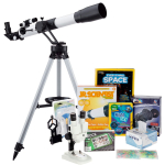 AmScope TKVB-60700-BJPSS-SWCH Kid's Telescope Space Watcher Series featuring 35X-350X 700x60mm Kid's Telescope, 200-Piece Solar System Puzzle (3)