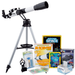 AmScope TKVB-60700-BJPSS-SWCH Kid's Telescope Space Watcher Series featuring 35X-350X 700x60mm Kid's Telescope, 200-Piece Solar System Puzzle (9)