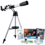 AmScope TKVB-60700-BJPSS-SWCH Kid's Telescope Space Watcher Series featuring 35X-350X 700x60mm Kid's Telescope, 200-Piece Solar System Puzzle (0)