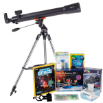 AmScope TKVB-70700-BJPSS-SSKR Kid's Telescope Star Seeker Series featuring 35X-350X 700x70mm Kid's Telescope, 200-Piece Solar System Puzzle (1)
